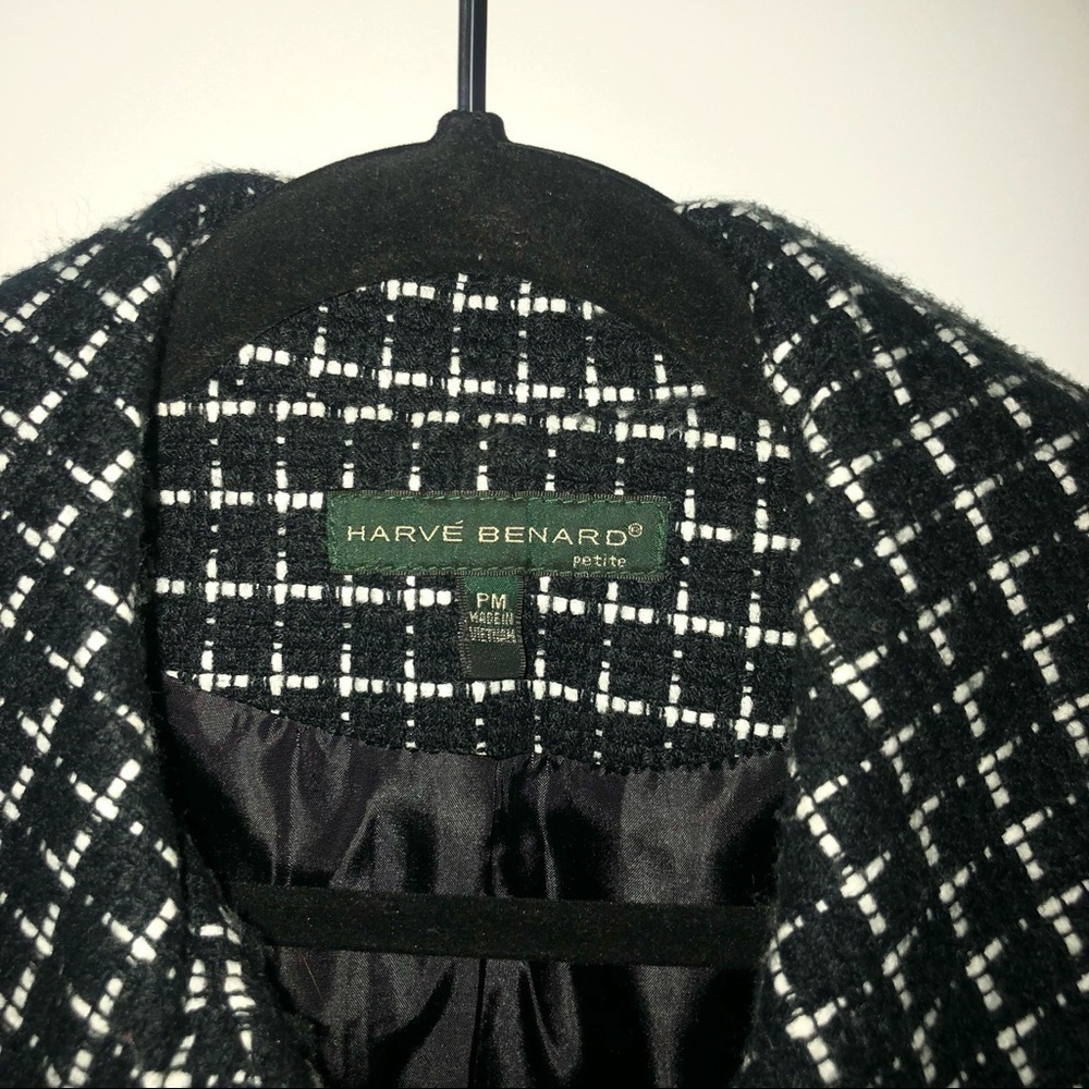 Harve Bernard Black and White Cropped Petite Jacket Petite Medium - Picture 3 of 10